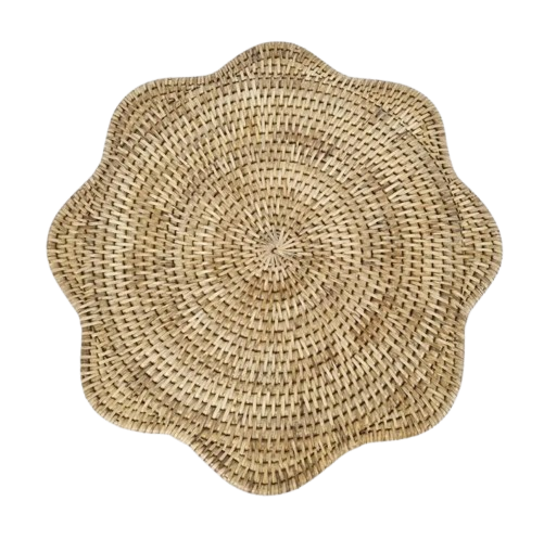 Paume Scallop Rattan Placemat Natural