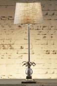 Close-up of pineapple lamp base showing textured detailing and decorative leaves