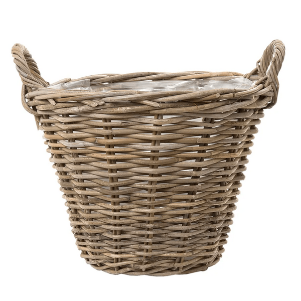 Rattan Basket with Lining Natural - Hamptons Style
