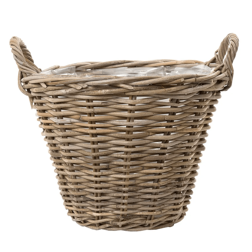 Rattan Basket with Lining Natural - Hamptons Style