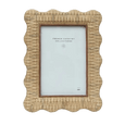 Rattan Wavy Photo Frame 4x6 inch featuring a natural woven-look finish with softly scalloped edges.