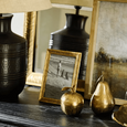 Ridge Frame Champagne 4 x 6 inch styled on a console table with gold decorative accessories and warm contemporary home décor.