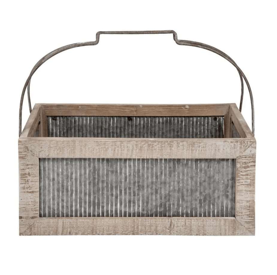 Ripple Tin Basket with Handle