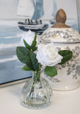 Mimi Rose-Clear Glass Vase White