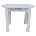 Round Adirondack Side Table White 70cm with slatted top for covered outdoor living