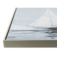 Sailing Boats 3 Canvas in Silver Frame