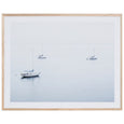 Blue Sail 1 Oak Framed Print