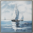 Sailing Boats 1 Canvas in Silver Frame