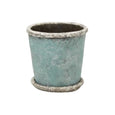 Sea Blue Plant Pot & Saucer Small