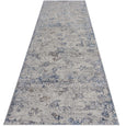 Seacliff Mist Runner featuring a soft abstract floral design in ivory, mist blue, warm stone and light grey, ideal for hallways and entryways.