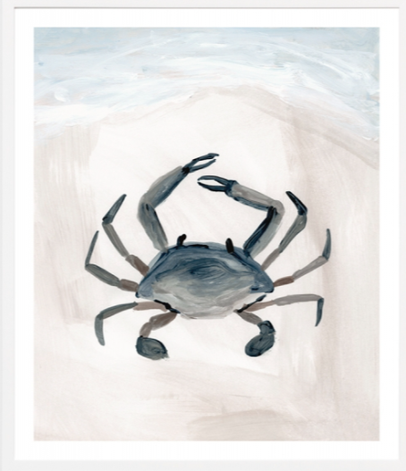 Seaside Portrait Blue Crab Print