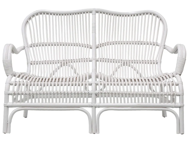 Seville handwoven armchair front view with high-back design and curved silhouette