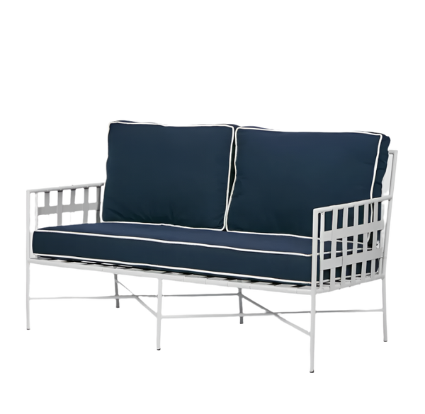 Davenport Iron Outdoor Lounge White/Navy