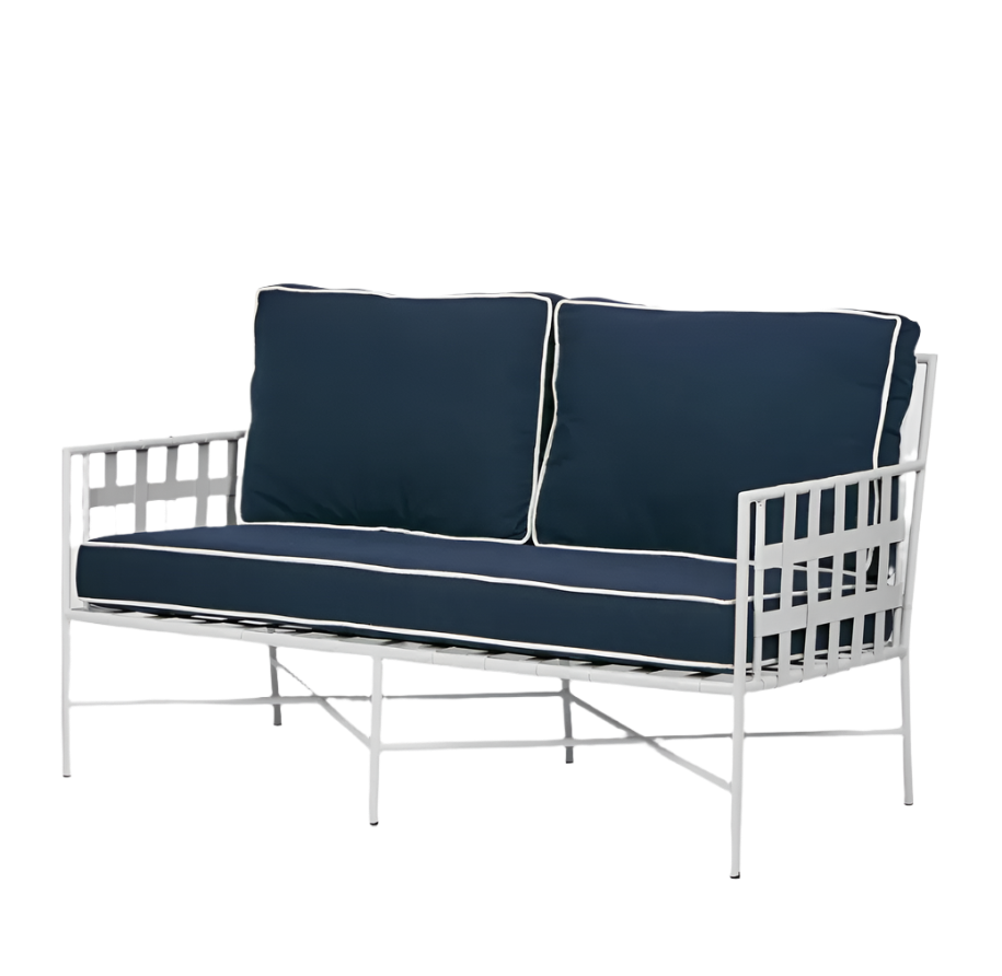 Davenport Iron Outdoor Lounge White/Navy