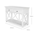Sorrento white console table featuring two spacious drawers for organised everyday storage