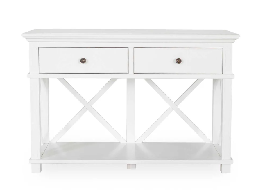 Sorrento Hamptons 2 Drawer Console White