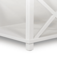 Lower shelf storage detail on the Sorrento Hamptons white coffee table