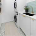 Sorrento Natural Wool & Jute Runner styled in a light coastal laundry
