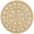 Spiral Natural Jute Round Rug with handwoven openwork circular design