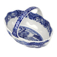 Spode handled basket interior blue and white pattern