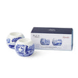 Spode Blue Italian set of two porcelain tealight holders with branded presentation gift box