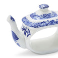 Close-up detail of the Spode Blue Italian teapot napkin ring highlighting the intricate blue heritage pattern.