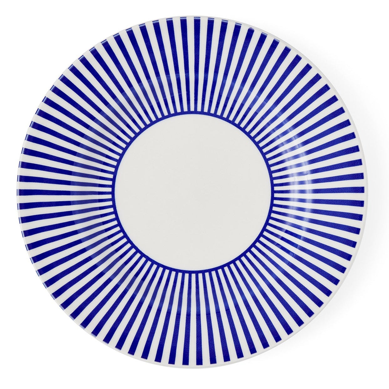 Spode Steccato 22cm blue and white striped salad plate made in England.