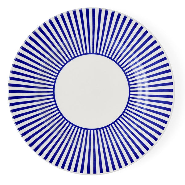Spode Steccato 22cm blue and white striped salad plate made in England.