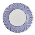 Spode Steccato 28cm blue and white earthenware dinner plate with signature cobalt blue striped border.