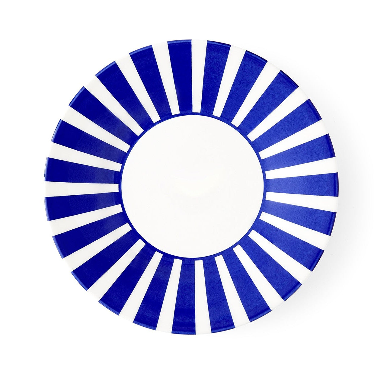 Spode Steccato 18cm bold stripe side plate featuring vibrant cobalt blue stripes on premium English earthenware.