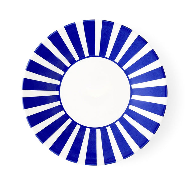 Spode Steccato 18cm bold stripe side plate featuring vibrant cobalt blue stripes on premium English earthenware.