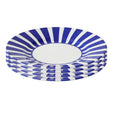 Stack of four Spode Steccato bold stripe side plates crafted in England.