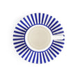 Top view of the Spode Steccato espresso cup and fine striped saucer.