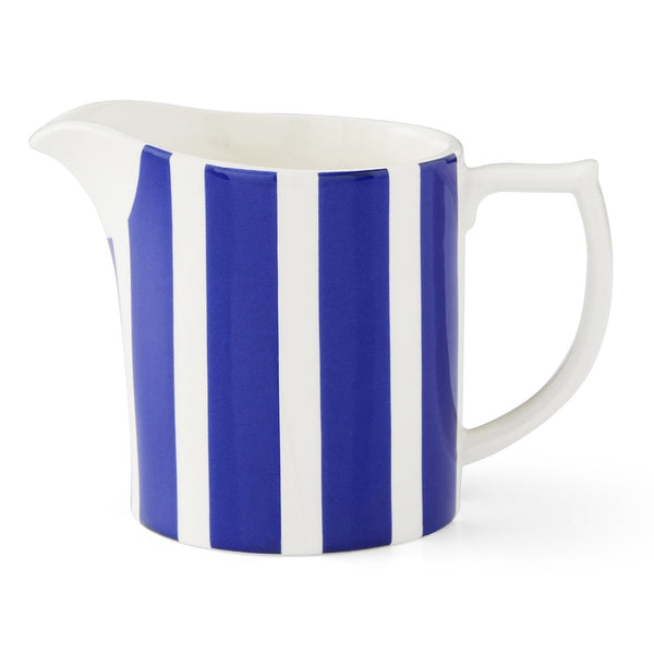 Spode Steccato 280ml milk jug with bold cobalt blue stripes crafted from premium English earthenware.