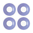 Set of four Spode Steccato 22cm blue striped salad plates.