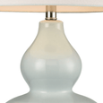 Sutton Hamptons style table lamp with soft blue glaze and ambient lighting
