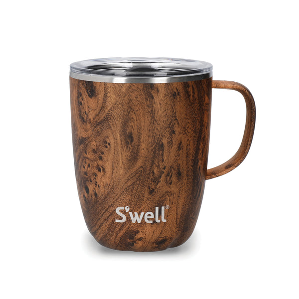 S'well Teakwood Mug with Handle 350ml Brown