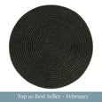 Paume Rattan Round Placemat Black