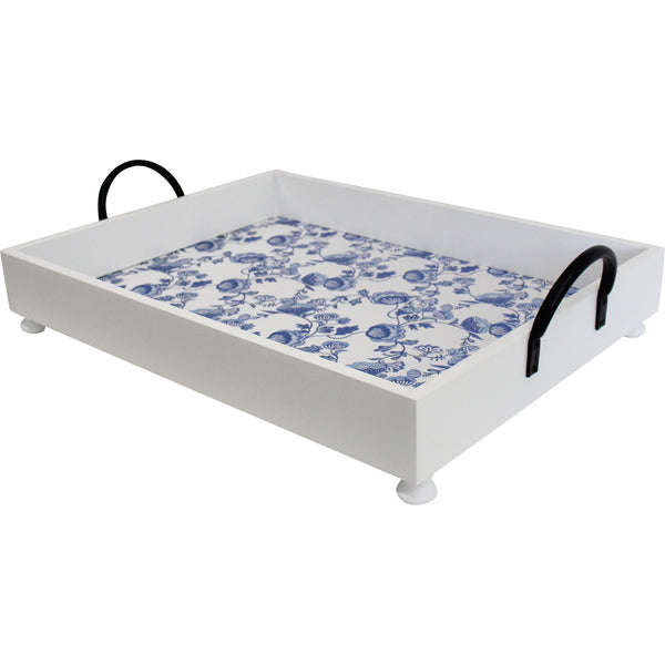 Tray Rectangle Blue/white