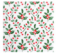 Ceramic Christmas trivet with festive holly and red berry design, 20x20cm, cork-backed.