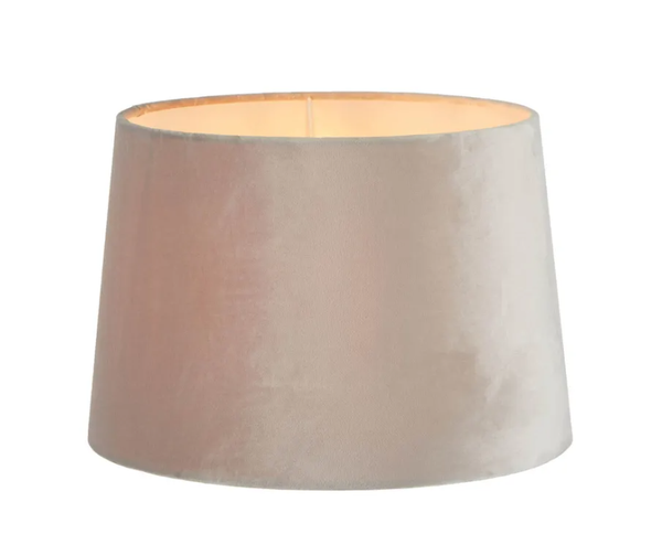 Velvet Drum Lamp Shade Medium Mist Grey