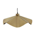 Gold wave-shaped pendant light with soft curved iron design