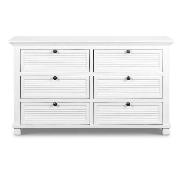 West Beach Chest of 6 Drawers White