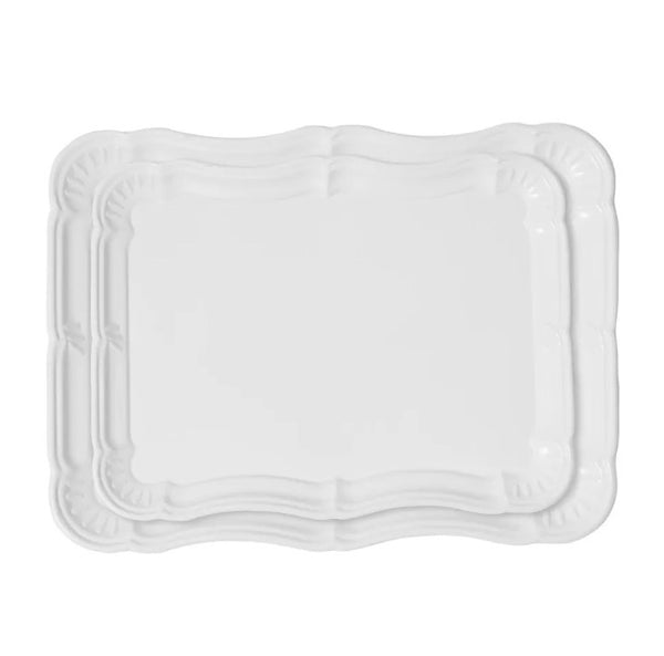 White Metal Trays Set/2