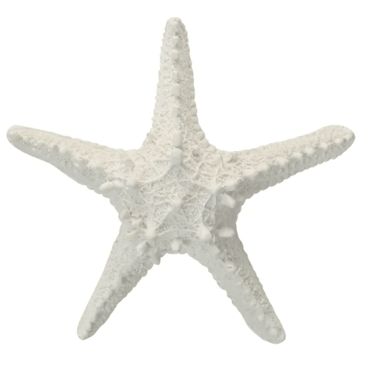 White textured poly starfish decorative accent for coastal and Hamptons home styling