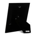 Back view of Wide Silver Plated Beaded Photo Frame showing black flock backing and easel stand.