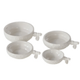 Set of four white bee-shaped measuring cups from the Wildflower & Hive collection