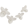 White bee-shaped measuring spoons from the Wildflower & Hive collection displayed individually