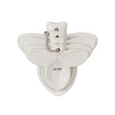 Wildflower & Hive white bee-shaped measuring spoon set in dolomite with silver storage chain