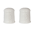 Wildflower & Hive white salt and pepper shaker set with embossed honeycomb texture